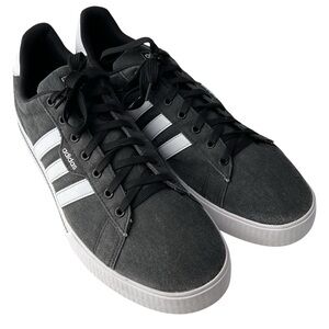 Adidas Men’s Daily 3.0 Sneakers Washed Canvas (Dark Gray) Men’s Size 13